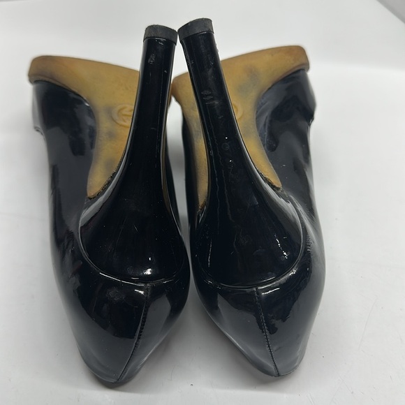 Gucci High Heels Stiletto Heel Pumps Shoes Patent Leather Platform Black Size 8 - Picture 11 of 13
